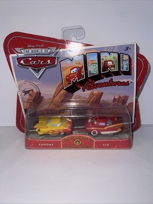 Mattel Disney Pixar Cars Mini Adventures Ramone & Flo Fire Dept 2 Pack NEW