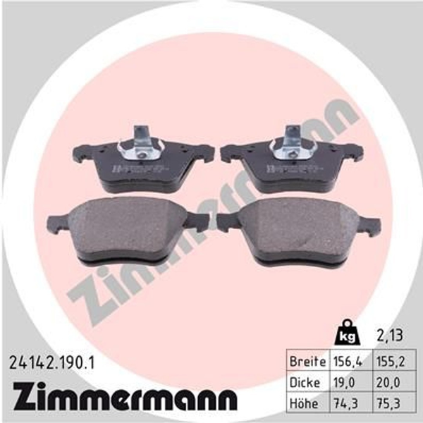 Zimmermann BremsbelÄGe Volvo S60 134 S80 124 V60 155 157 V70 135 XC70 136 Ford-image
