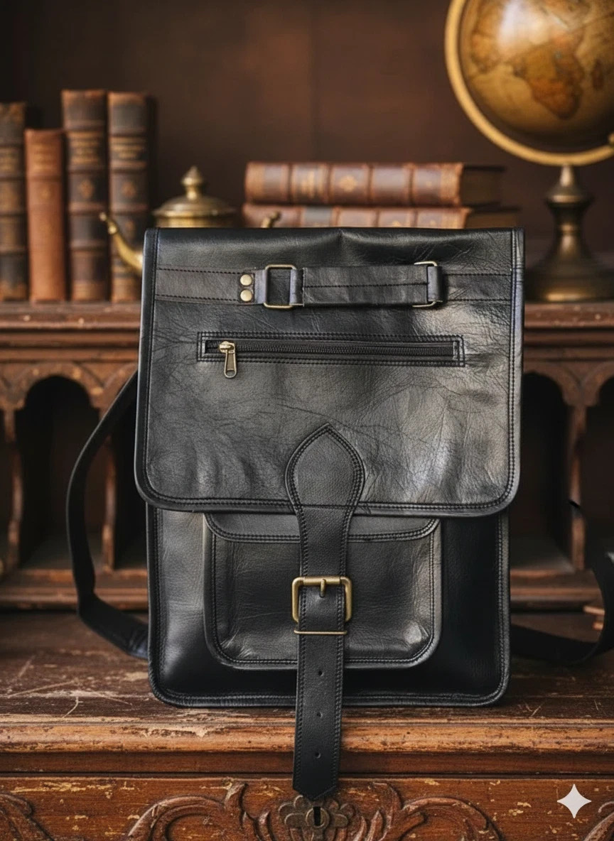 Premium Goat Leather Laptop Bag Large