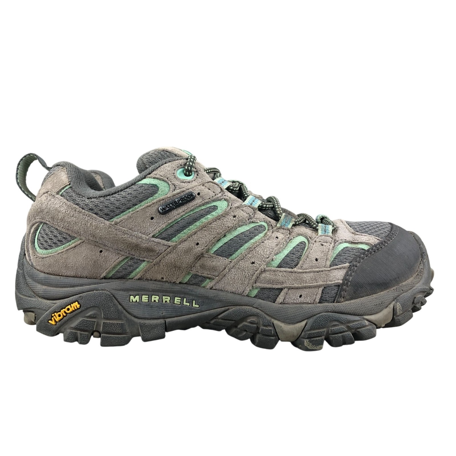 Scarpe da trekking Merrell donna taglia 6 Moab 2 grigio pelle impermeabile suola Vibram