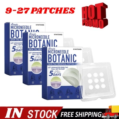 MARKENLOS 1-3X MICRONEEDLE BOTANIC Skin tag removal patch QuickEffective 9PCS