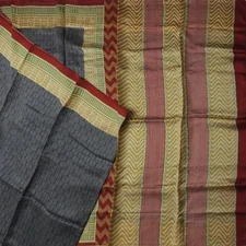 Namaste Vintage Gray Sarees 100% Pure Silk Printed Indian Sari 5YD Craft Fabric