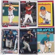 LOT (10) ATLANTA BRAVES MLB BASEBALL DALE MURPHY RONALD ACUNA JR. - 906