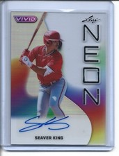 Seaver King 2025 Leaf Vivid Neon Prismatic Clear Acetate Auto 1/1 One Of One