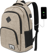 School Backpack with USB Charging Port for Laptop College Travel Work Office Tee