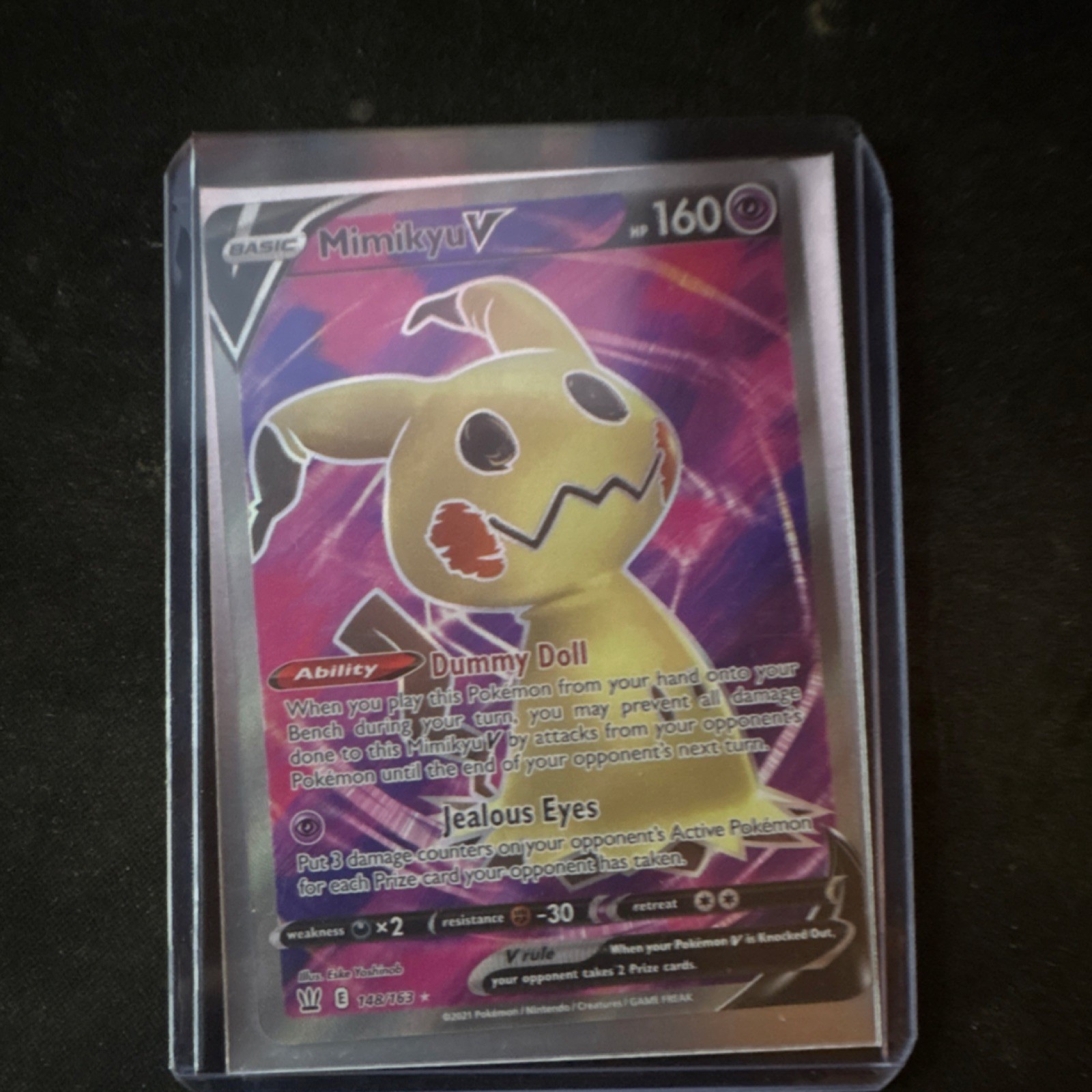 Mimikyu V & Mew Battle Styles Foil V Rule Pokémon TCG Card Lot (2 Cards)