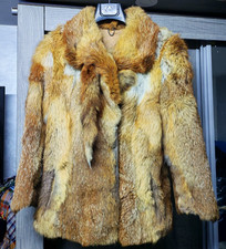 1970s Vintage Luxury genuine fire platinum gold fox fur jacket XS 5 34