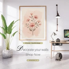 Minimalist Botanical | Digital Download Print Floral Wall Art | Craft Room Decor