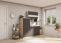 KüChe MiniküChe Single Eiche Grau KüHlschrank Luis 160 Cm Respekta