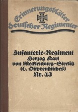 Geschichte Inf.-Reg. H. K v. Mecklenburg Mr 43 K&ouml;nigsberg Pillau 1914 Stalling
