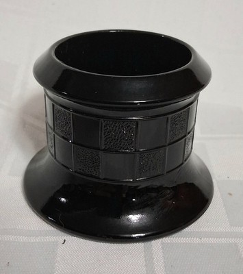 Zeller Morgantown Black Glass Gazing Witching Ball Stand Circa 1934