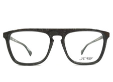 J.F. Rey Eyeglasses Frames JF1400 9025 Brown Blue Herringbone Square 53-17-148