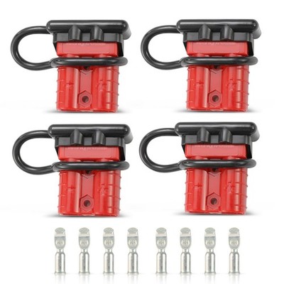 BUNKER INDUST 50A 6-10 Gauge Battery Quick Connect (4 Pack), red 