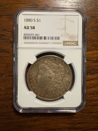 1880 S $1 Morgan Silver Dollar NGC AU58