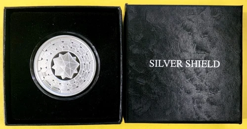 2023  Dodecahedron Sacred Geometry Series #22 999 Silver Shield Medallion Proof