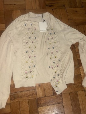 The New Society Women s Cotton Knit Sweater Flowers Size 16 Years