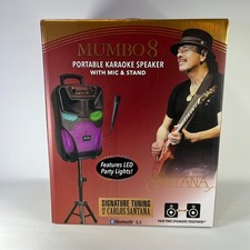 Santana Mumbo 8 Portable Karaoke Set Speaker Microphone Stand LED Lights  New