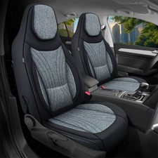 Schonbezüge Sitzbezüge für Hyundai Kona 2 Bj ab 2023 in Schwarz/Grau C1