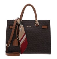 LIU JO Manh Tote Bag M Handtasche UmhäNgetasche Suede Braun Schwarz Neu