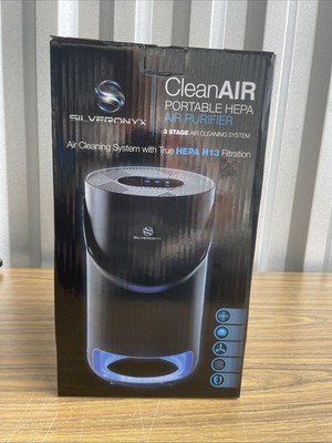 SilverOnyx HEPA & Carbon 5 Speed Large Room Air Purifier - Silver, NEW