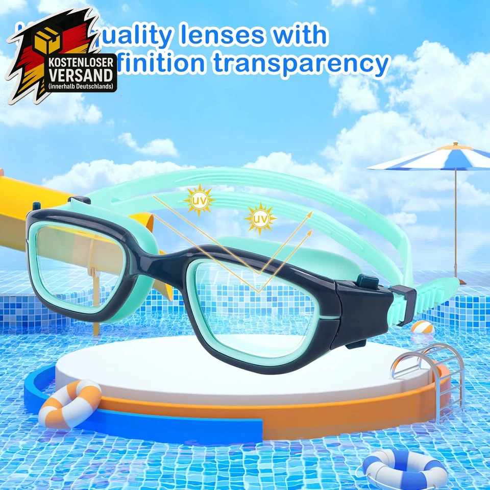 Schwimmbrille Kinder,Taucherbrille Kinder 6-14 Jahre,Anti-Beschlag Uv-Schutz,Bru - Bild 3 von 4