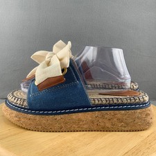 Zimmermann Bow Platform Espadrille Denim Sandals Women  s Size 40 EU / 9-9.5 US