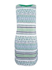 Vince Camuto Women's Geometric Jacquard Dress (10, Green/White)