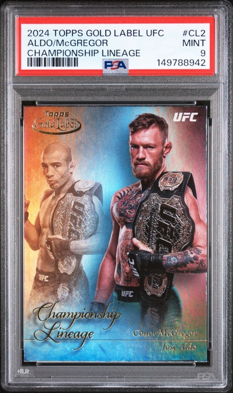 PSA 9    José Aldo/Conor McGregor 2024 Topps Gold Label UFC #CL-2 Championship