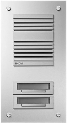 Elcom Unterputz Türstation TUP-2/1 2 Taster Alu Silber Audio 5302510