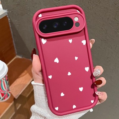 For Google Pixel 10 9 Pro XL 9A 8A 8 7 Pro LOVE Heart Silicone Phone Case Cover