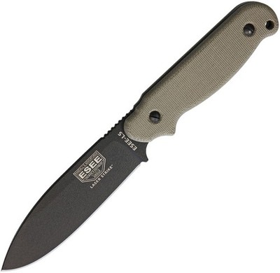 ESEE 10'' Laser Strike Fixed Black Blade Storing Canvas Handle Knife + Sheath LSP