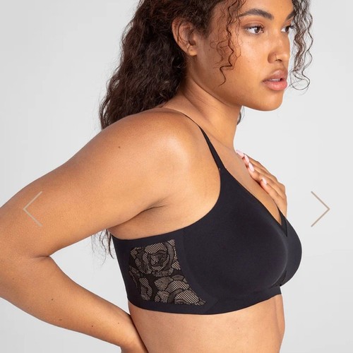 Honeylove Crossover Bra Black Lace Size XL 38 D/DD | NWT