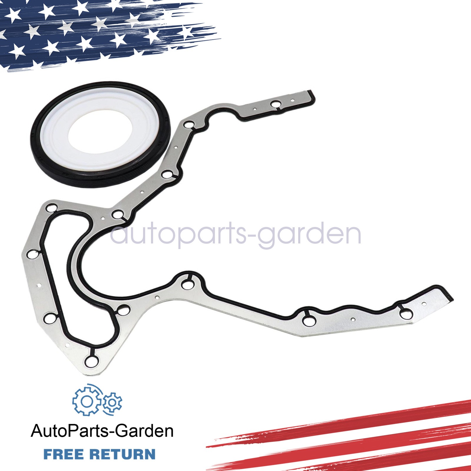 Rear Main Seal Block Cover Gasket Kit For BS40640 JV1657 LS 4.8 5.3 6 ...