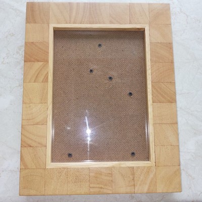 Schöner Vintage Holz Foto/Bilderrahmen Mosaik Block Design 9,5 x 7 Zoll