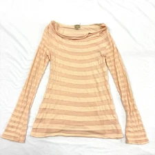 Vtg Y2K Ella Moss Cowl Neck Top M Ruched Office Siren Extra Long Sleeve Layering