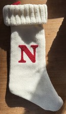 Letter N Monogram Christmas Stocking Wondershop Initial Target Knit Ivory White