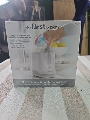The First Years 2-in-1 Simple Serve Bottle Warmer Quickly Warms Brand New Sealed