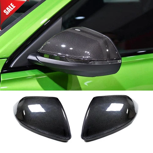 For Lamborghini Urus Audi Q8 Dry Carbon Fiber Side Wing Mirror Cover Caps Add On