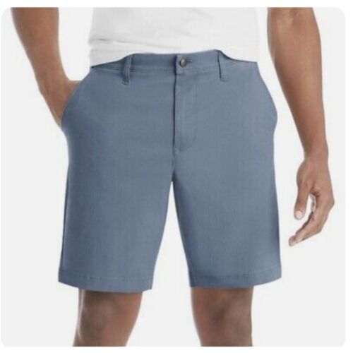 Member's Mark Flat Front Shorts 9 Inch Inseam Stretch Fabric Blue Size 40 NWT