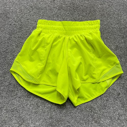 Lululemon Shorts 0 Yellow Hotty Hot High Rise Lightweight Lined 4 in Ladies