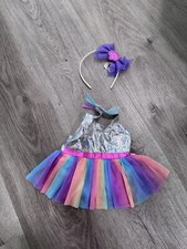 Build A Bear Workshop Rainbow Tutu Tulle Dress Shiny Metallic Costume Headband