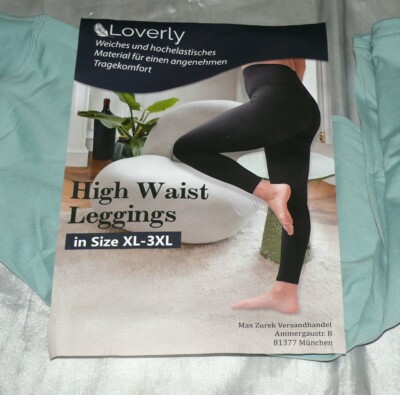 Loverly High Waist Capri Leggings Hochelastische Komfort Kompression XL 3XL Mint
