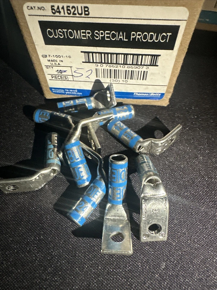 Lot of 10 THOMAS & BETTS 54905BEUB Color-Keyed Compression Lug - Image 2 of 2