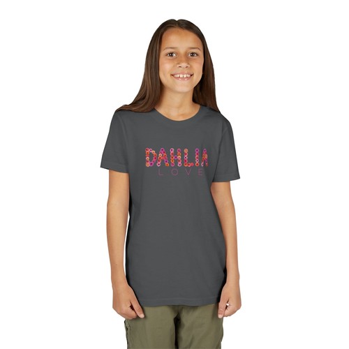 Dahlia Love Youth Tee - Cute Floral Kids T-Shirt, Birthday Gift, Summer Outfit - Picture 51 of 66