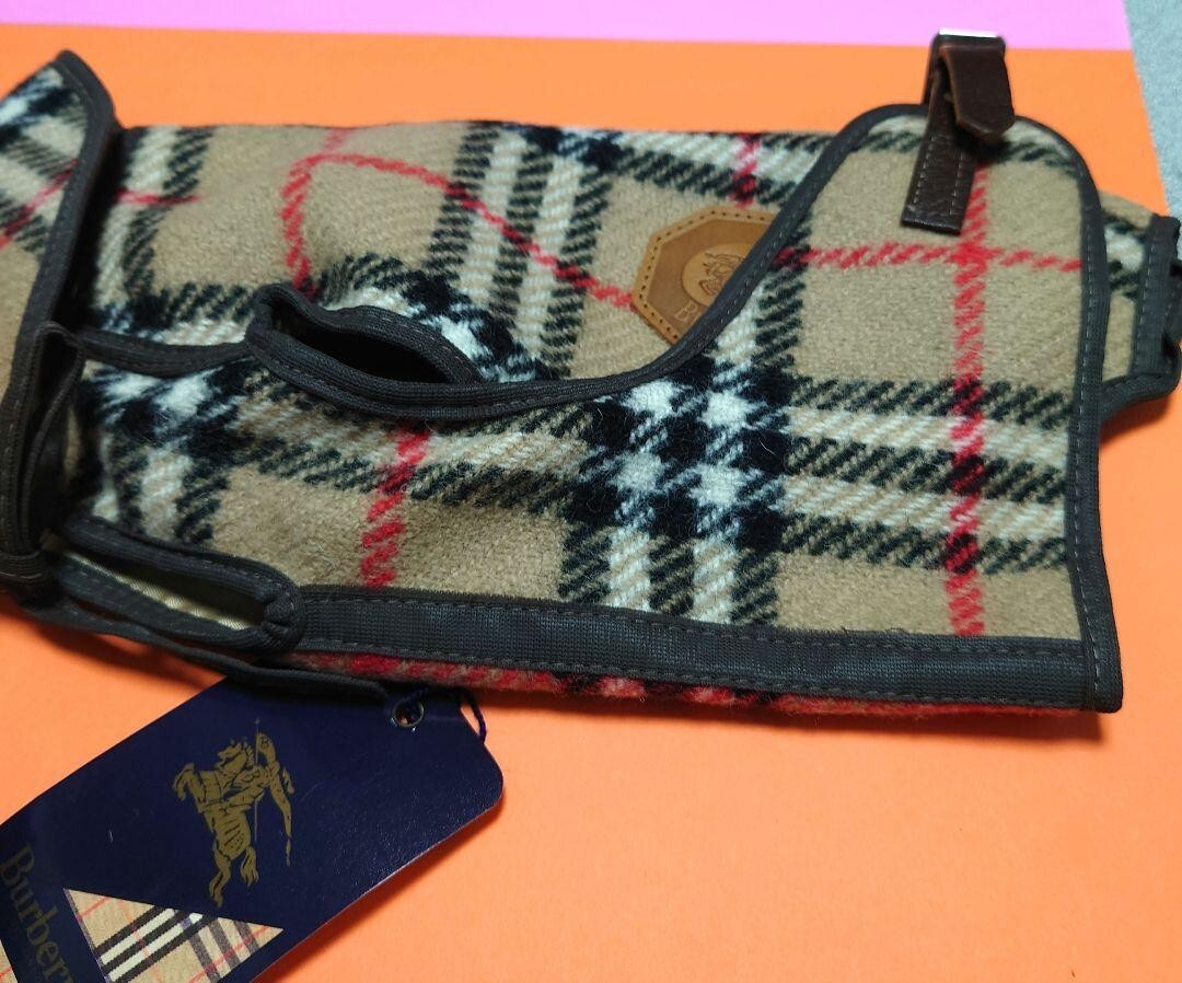 BURBERRYS Nova Check Beige Dog Jacket Dog Coat Dog Wear Size 10" 25cm