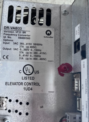 SCHNEIDER DR-VAB33 VARIODYN VF33 BR 59400580 ELEVATOR INVERTER