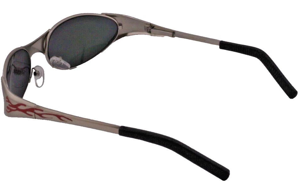 GAFAS DE SOL - Envolventes Deportivas Rojo Llama Negro Orejas Carbón Lente Espejo Foto 4 de 4