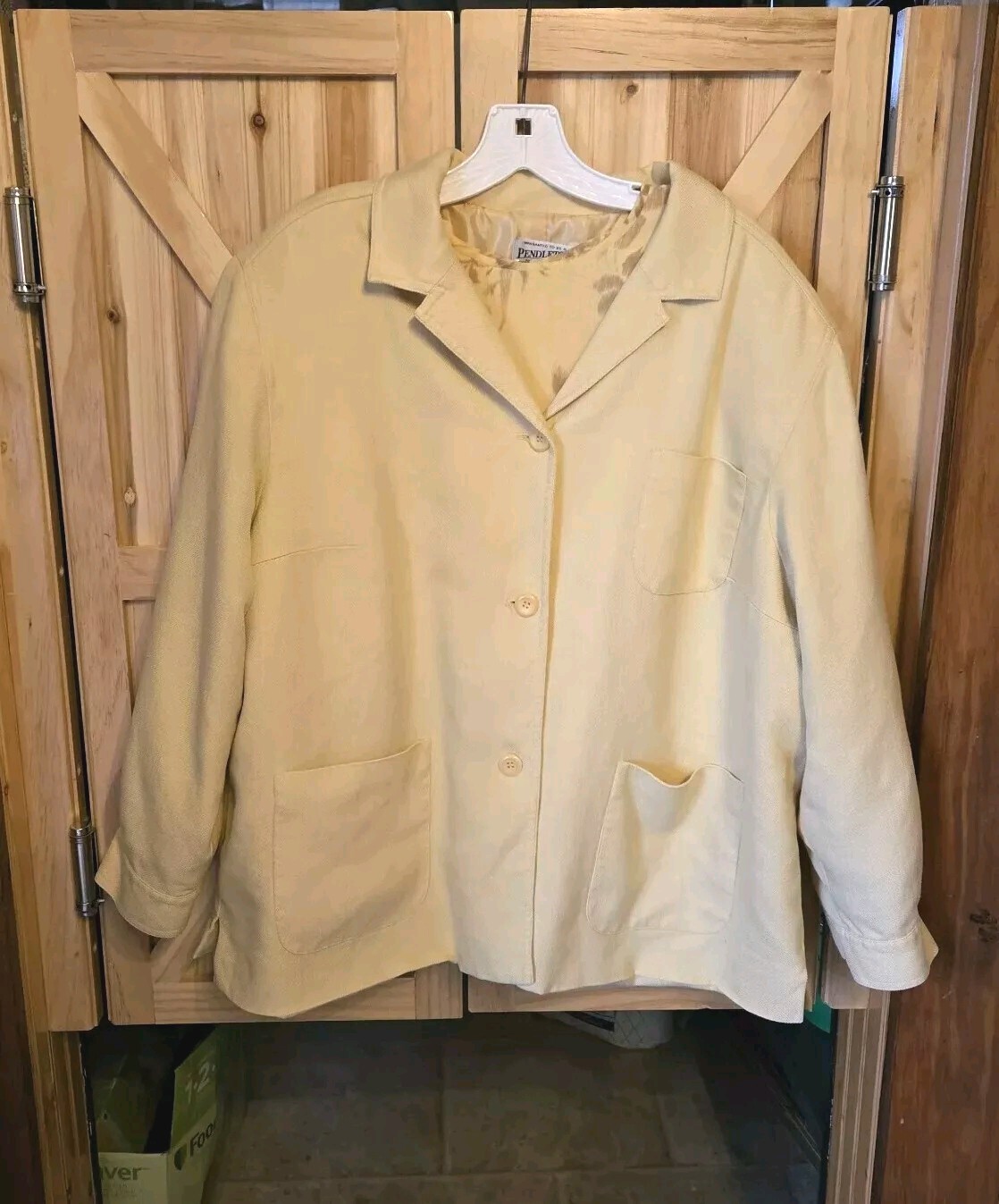 PENDLETON Yellow Silk Wool Blend Button Down Jack… - image 1