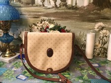 Vtg pollini cream  tan leather Crossbody Bag Italy Made