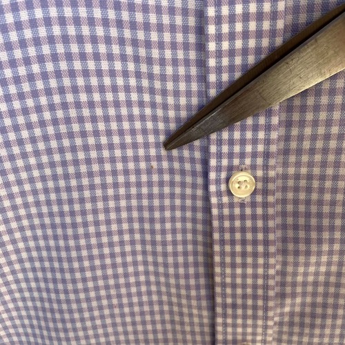 Tommy Hilfiger Mens Shirt 17 Purple Gingham Check Long Sleeve Button Up Non Iron - Picture 5 of 20